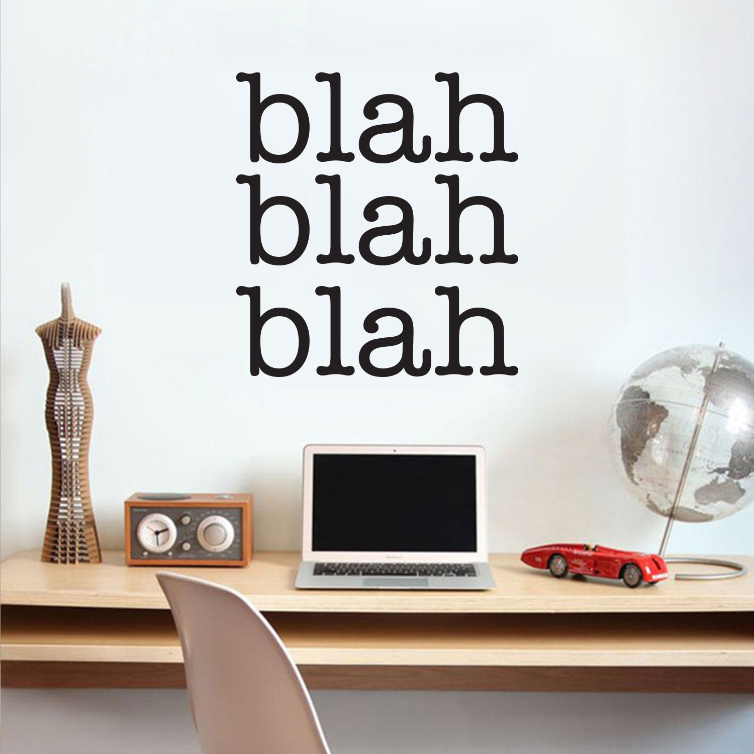 Blah, Blah, Blah - Funny Quotes Wall Art Vinyl Decal - 25" x 23" Decoration Vinyl Sticker - Motivational Wall Art Decal - Bedroom Living Room Decor - Trendy Wall Art 660078091241