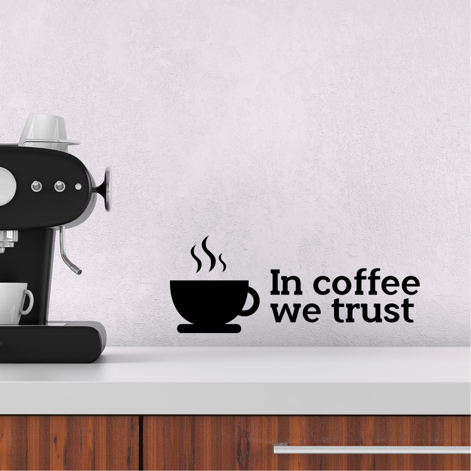 in Coffee We Trust - Wall Art Decal 8" x 20" Decoration Wall Art Vinyl Sticker - Kitchen Wall Art Decor - Funny Coffee Lovers Quotes Wall Decor 660078091272