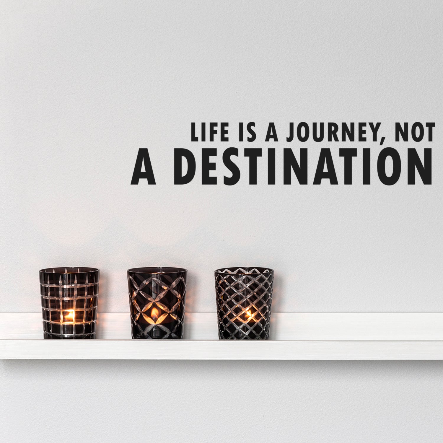 Life is A Journey Not A Destination - Inspirational Quotes Wall Art Vinyl Decal - 5" x 23" Decoration Vinyl Sticker - Motivational Wall Art Decal - Living Room Bedroom Vinyl Decals 660078091555