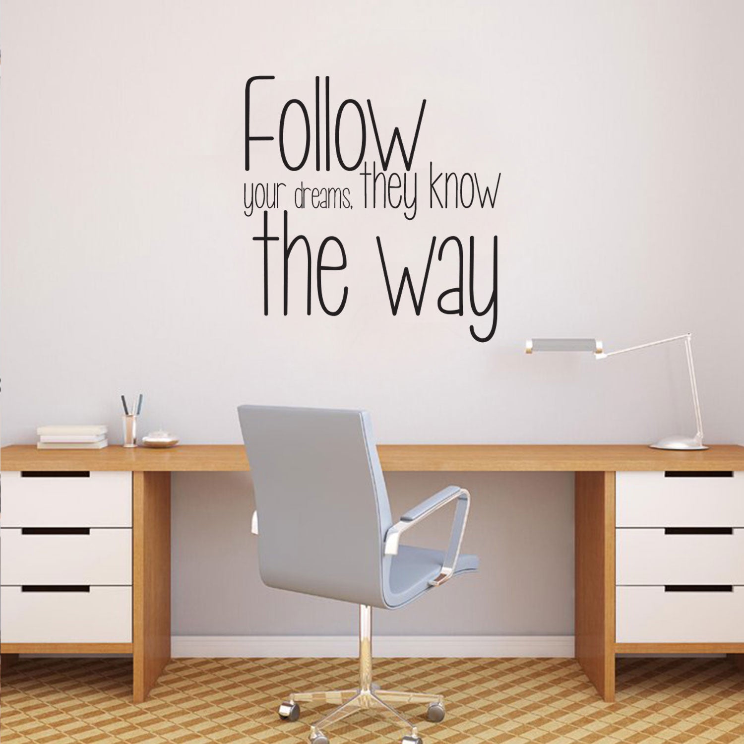 Follow Your Dreams They Know The Way - Inspirational Quote Wall Art Vinyl Decal - 24" x 23" Living Room Motivational Wall Art Decal - Life Quote Vinyl Sticker Wall Decor - Bedroom Vinyl Sticker Decor 660078092767