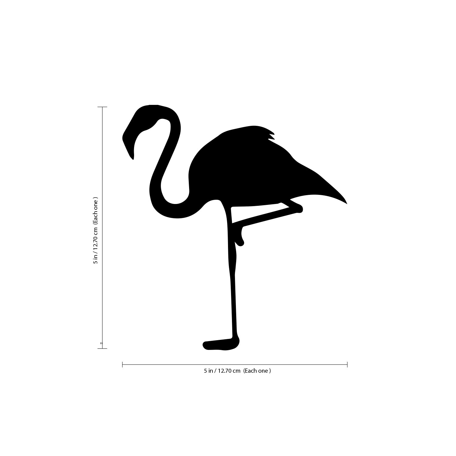 Set of 20 Flamingo Vinyl Wall Art Decor - 5" x 5" - Bedroom Living Room Removable Wall Decor Stickers - Flamingo Pattern Home Decor Sticker Decals 660078092835