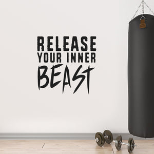 Release Your Inner Beast - Inspirational Gym Quotes Wall Art Vinyl Decal - 20" x 20" Workout Wall Decals - Gym Wall Decal Stickers - Fitness Vinyl Sticker - Motivational Gym Vinyl Decals 660078093146