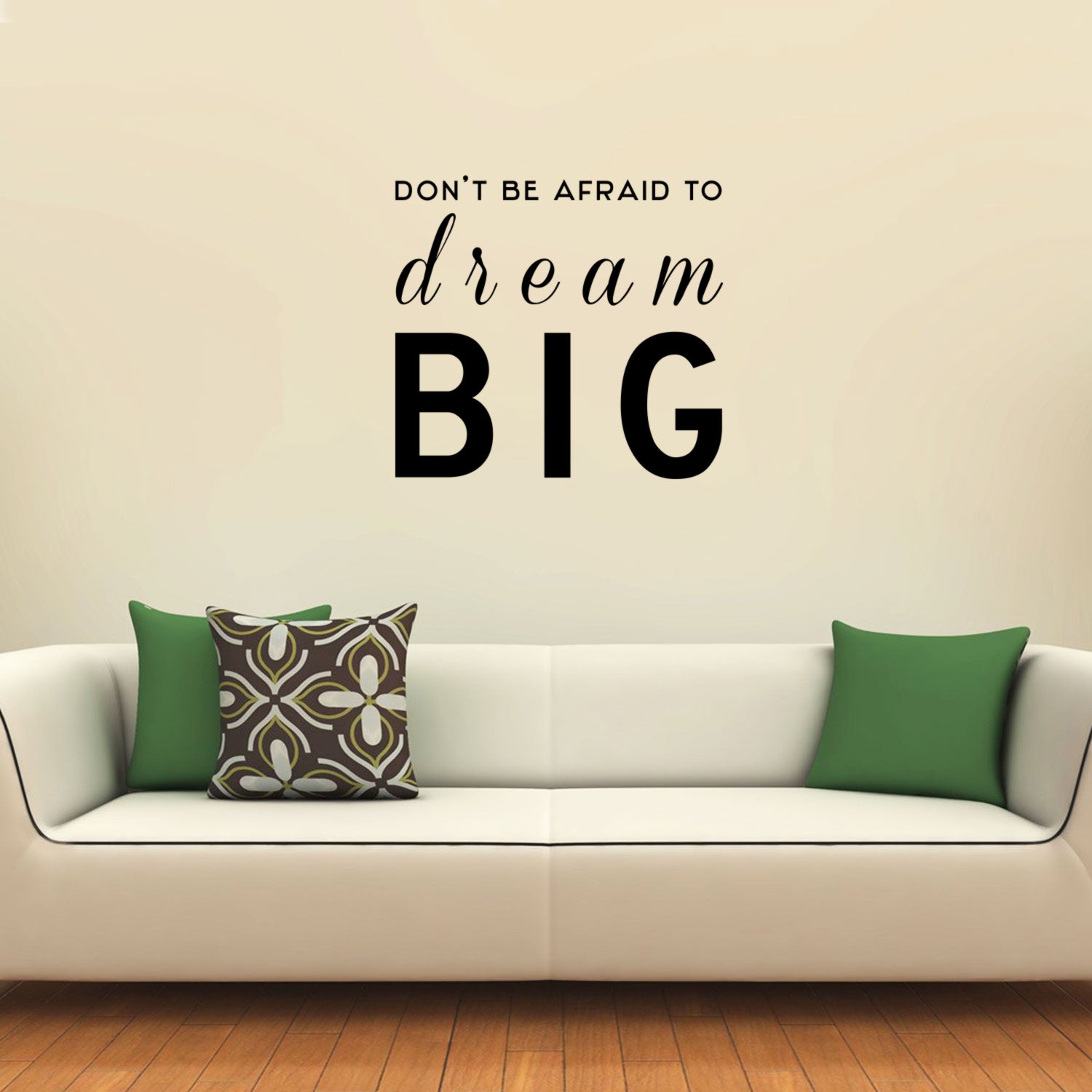 Inspirational Quote Sayings Vinyl Wall Art Decal - Don't Be Afraid" to Dream Big - 20" x 22" Home Decor - Work Office Motivational Words Removable Sticker Decals 660078093856