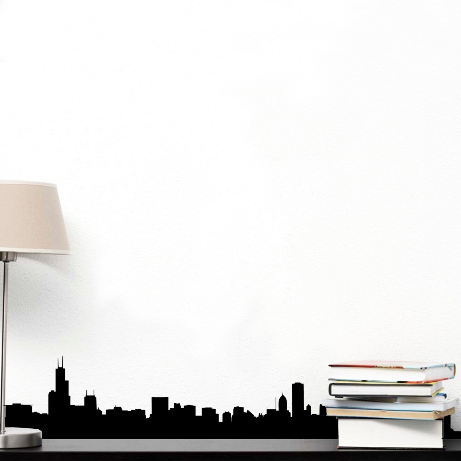 Pulse Vinyl Vinyl Wall Art Decal - City Silhouette Skyline - 9" x 50" Decoration Vinyl Sticker - Living Room Office Removable Wall Decor Sticker Decals 660078093979