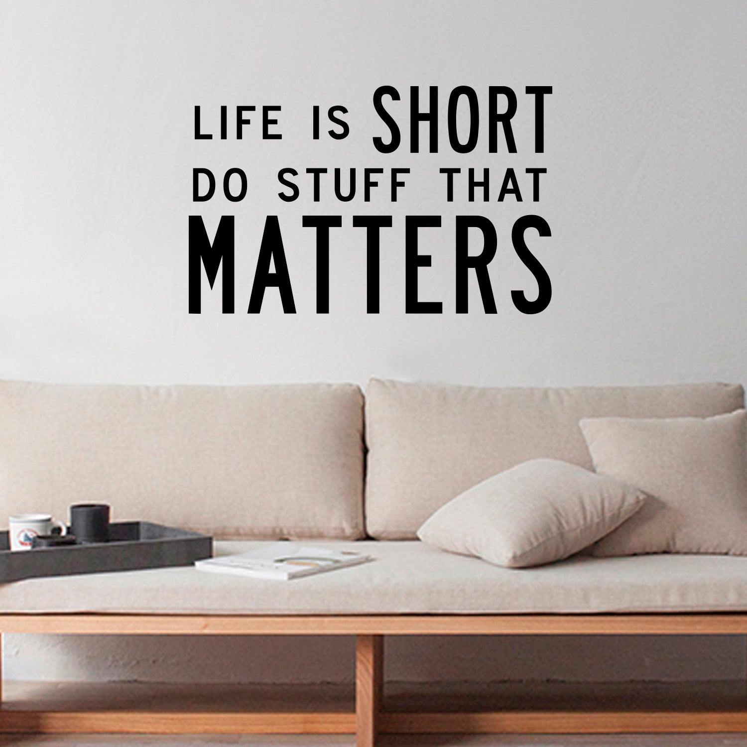 Inspirational Quote Vinyl Wall Art Decal - Life is Short Do Stuff That Matters - 15" x 24" - Living Room Bedroom Work Office Motivational Sayings - Removable Sticker Decals Signs 660078095362