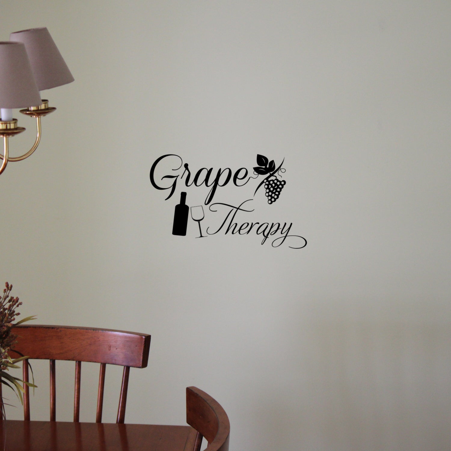 Grape Therapy Funny Wall Decals - Vinyl Wall Art Decal - Decoration Vinyl Sticker - Living Room Wall Decor Stickers - Winery Signs - Bar Decals (15" x 23") 660078095430