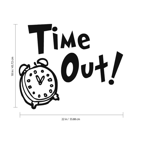 Vinyl Wall Art Decal - TIME Out Analog Clock - 18