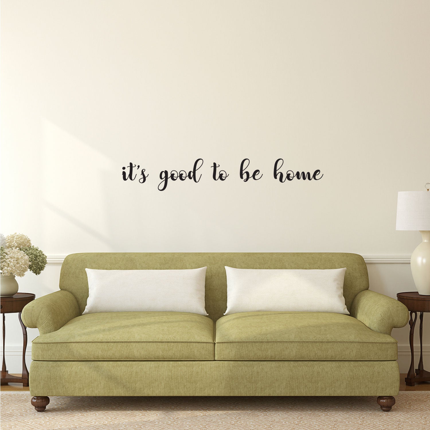Inspirational Family Quote Wall Art Vinyl Decal - It's Good" to Be Home Lettering - 5" x 31" - Motivational Sayings Home Decor - Living Room Kitchen Removable Sticker Decals - Welcome Home 660078096208