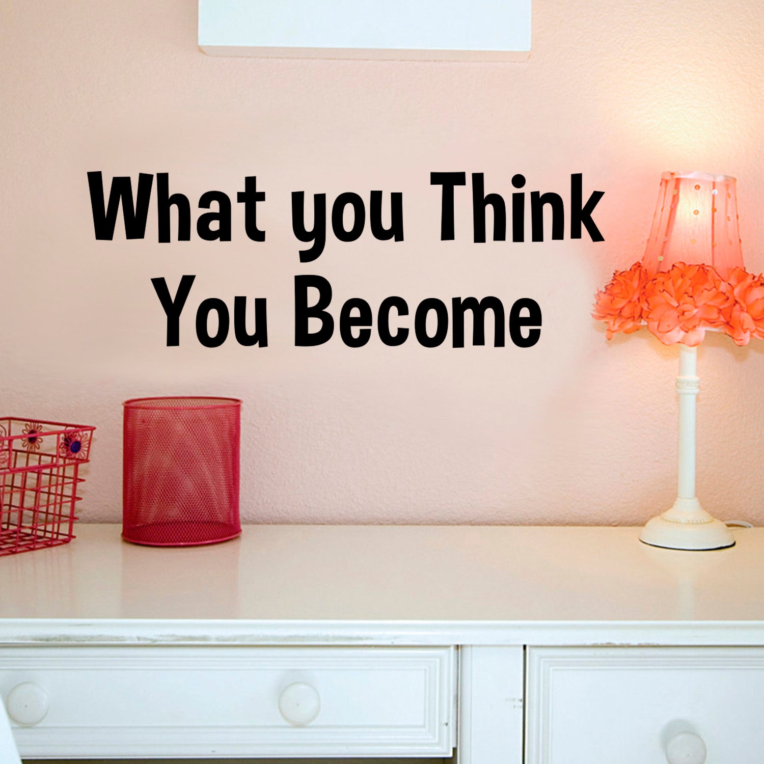 Inspirational Quotes Vinyl Art Wall Decal - What You Think You Become - 10" x 29" Motivational Sayings Home Decor Bedroom Living Room Work Office - Removable Sticker Decals 660078096222