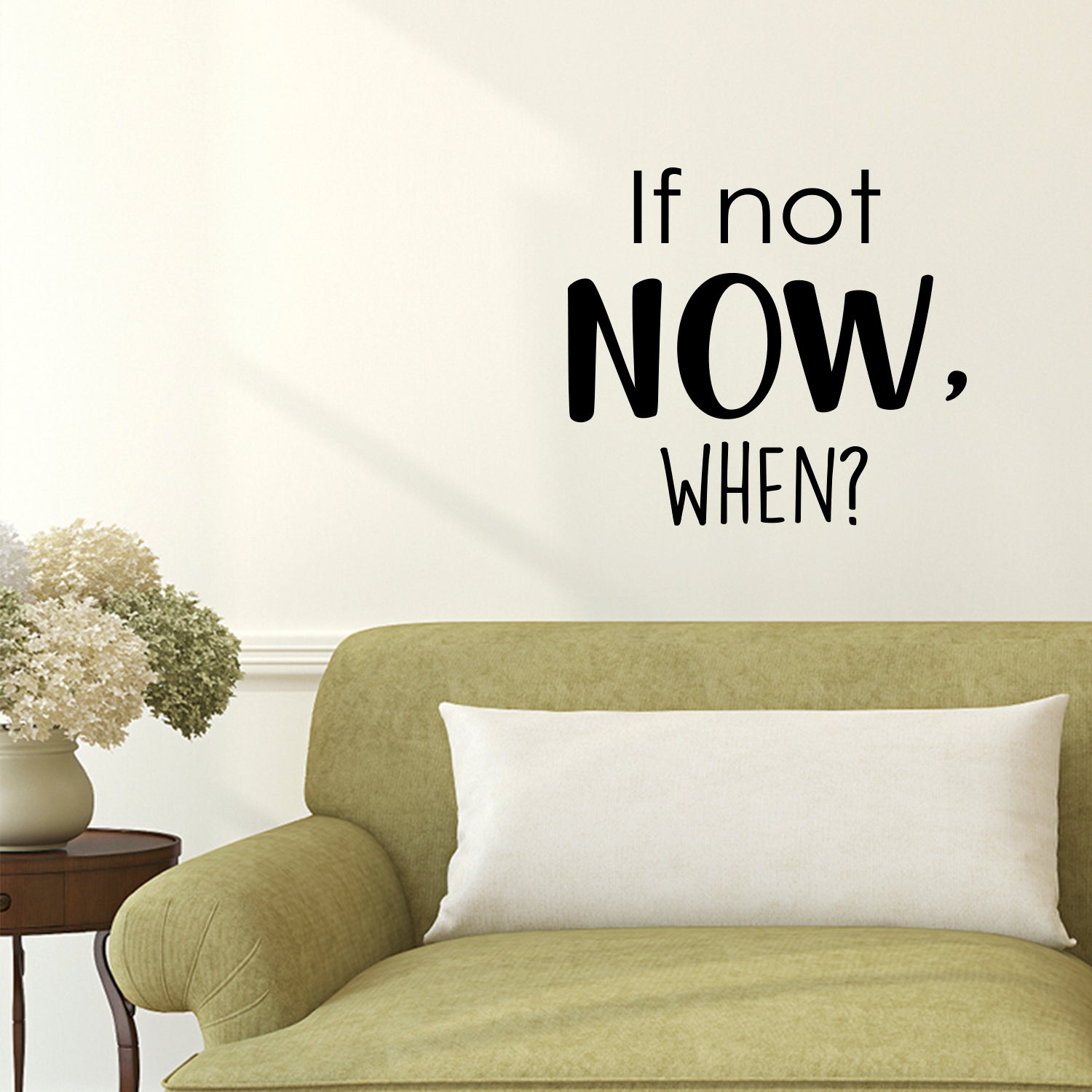 Vinyl Art Wall Decal - If Not Now When - Inspirational Life Quotes - 19" x 21" Motivational Sayings Home Decor - Work Office Living Room Bedroom - Removable Sticker Decals Signs 660078096246