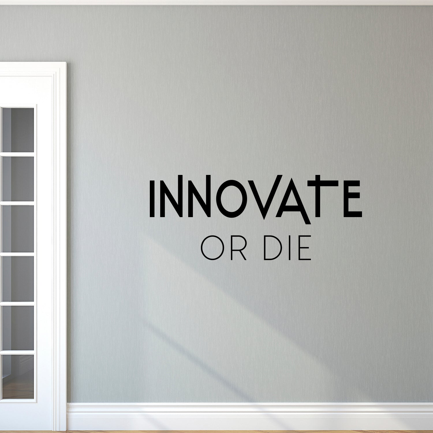 Innovate Or Die - Wall Art Decal - 14" x 35" Motivational Life Quote Vinyl Decal - Living Room Art Decor - Bedroom Wall Sticker - Workplace Wall Vinyl Decal Quotes - Self Motivation Die Cut Quotes 660078096383