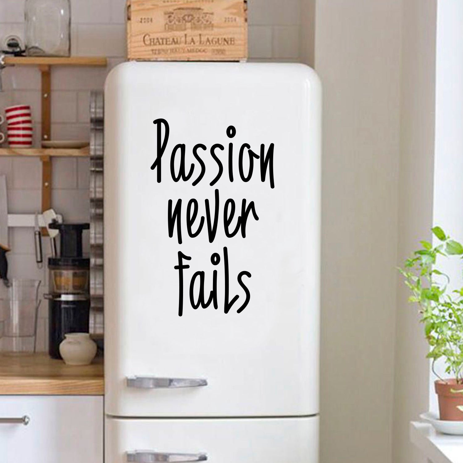 Passion Never Fails - Inspirational Life Quote - Wall Art Vinyl Decal - 24" x 15" Decoration Vinyl Sticker - Motivational Gym Quotes Wall Decor - Fitness Wall Decals Stickers 660078096703