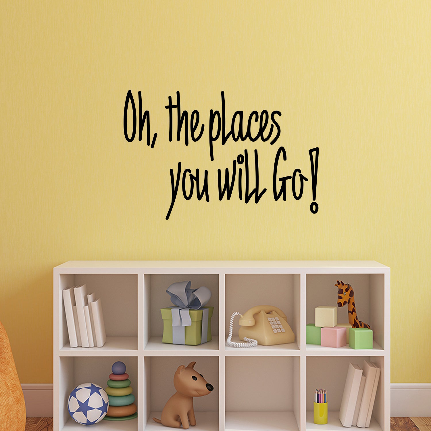 Oh, The Places You Will Go! - Dr. Seuss Quotes - Vinyl Wall Art Stickers - 20" x 30" - Kids Room Wall Decor- Cute Vinyl Sticker Decals - Boys Girls Nursery Room Decorations Vinyl Sticker 660078096864
