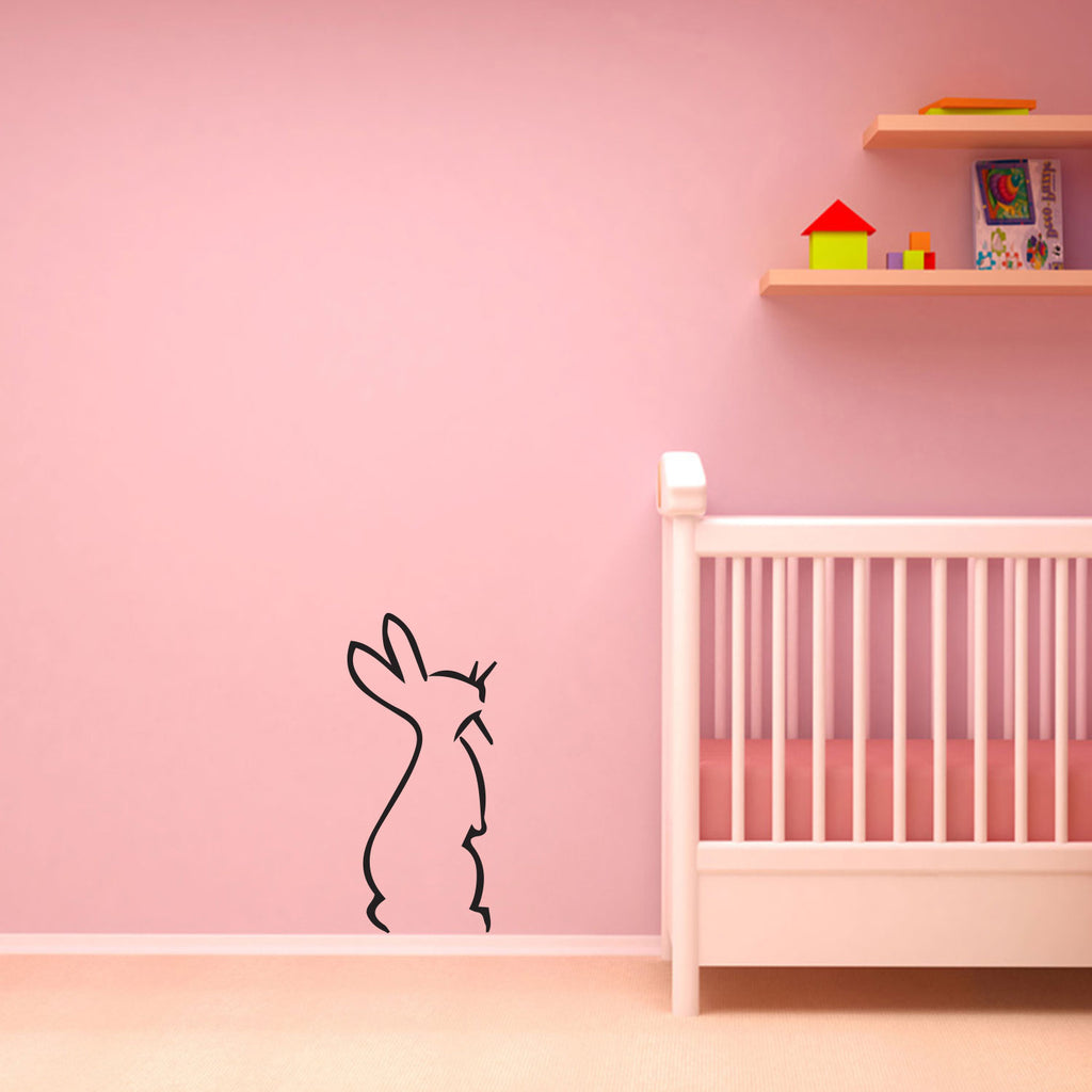 Cute Bunny Silhouette - Vinyl Wall Art Stickers - 32" x 15" - Cute Wall Art Decals for Little Girls and Boys Bedroom - Nursery Room Wall Art Decor 660078097120