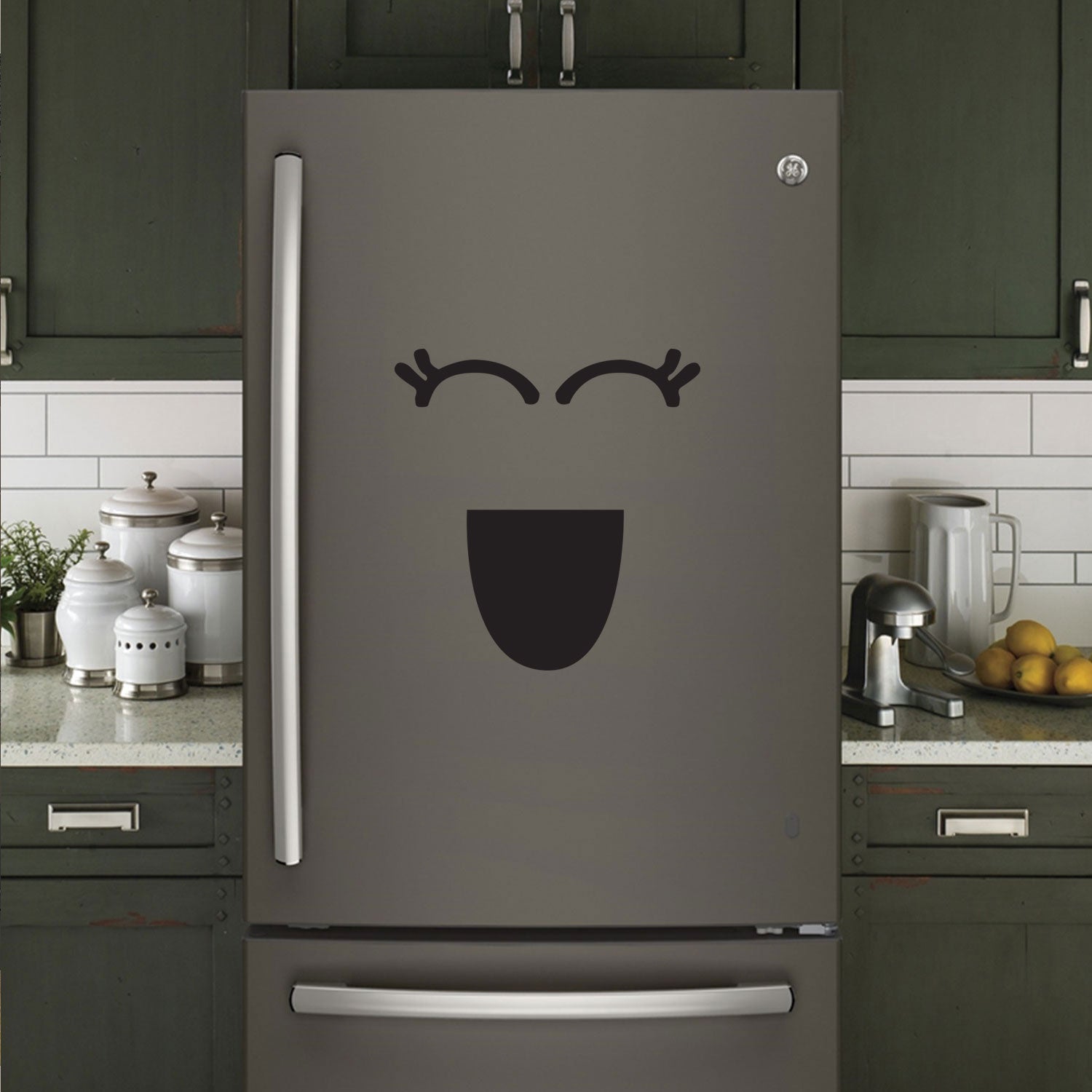 Happy Fatty Face - Cute Wall Art Vinyl Decal - 23" x 21" Happy Face Motivational Wall Art Decal 660078097137