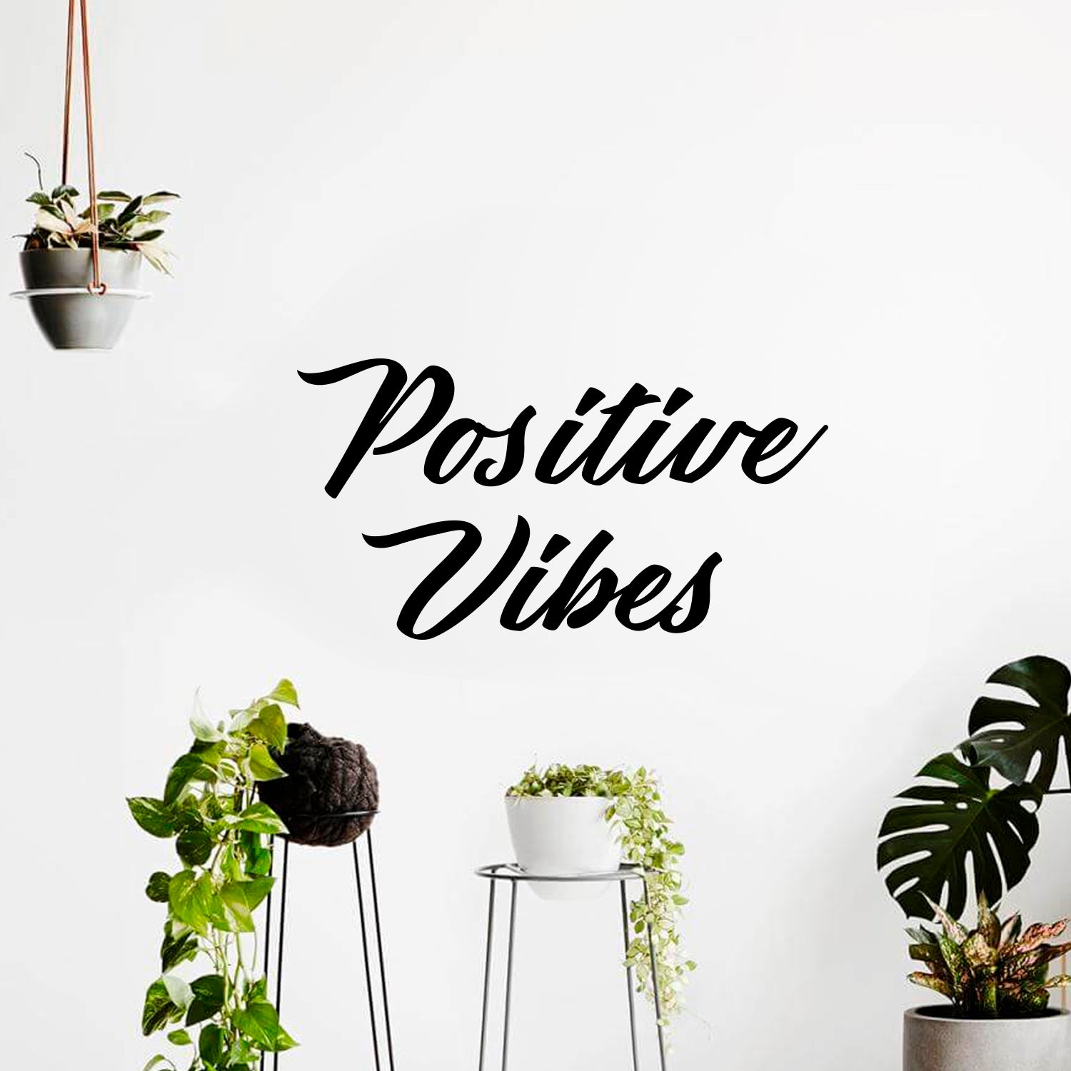 Positive Vibes - Inspirational Quotes Wall Art Vinyl Decal - 19" x 23" Decoration Vinyl Stickers - Motivational Wall Art Decals - Bedroom Living Room Vinyl Wall Decor 660078097199