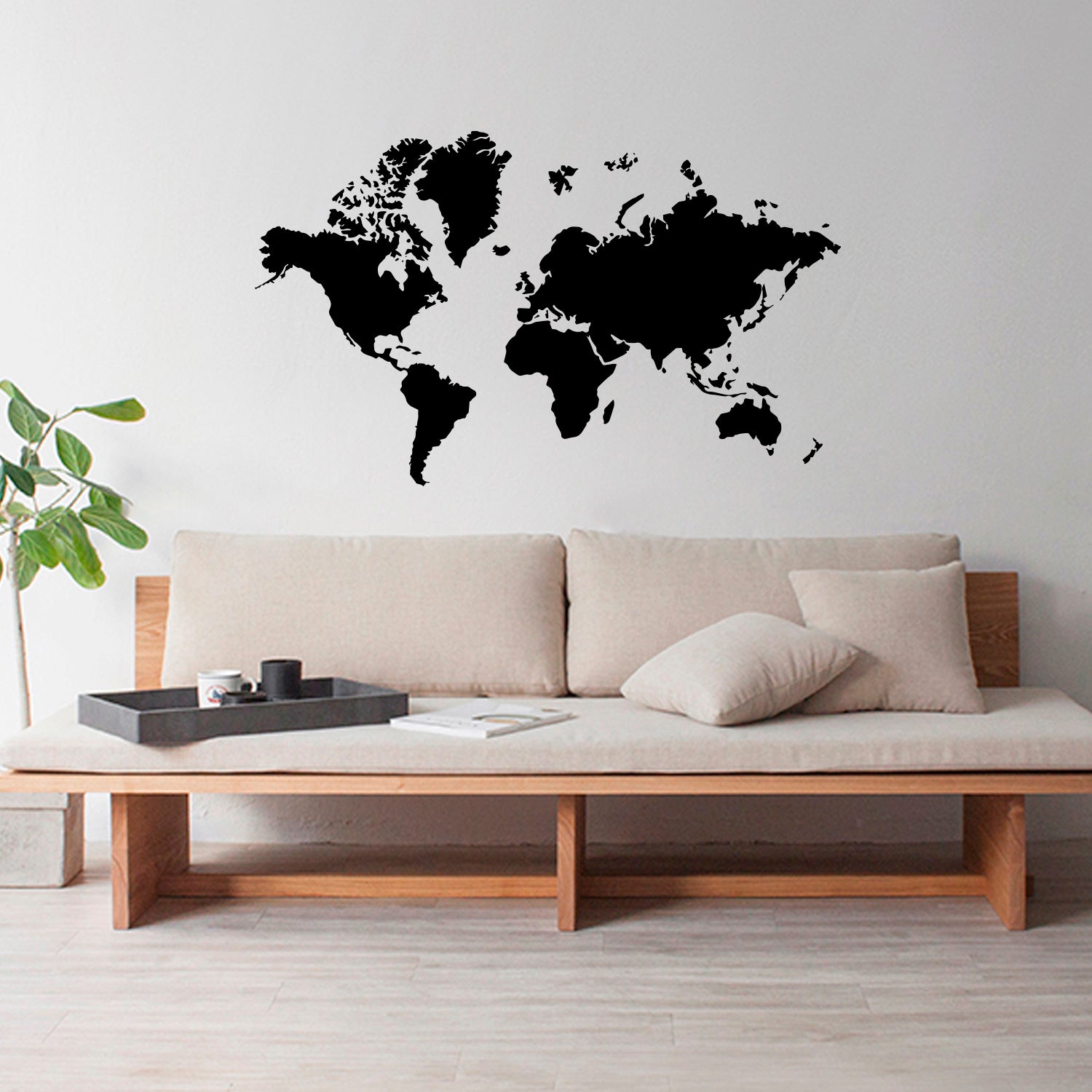 Map Countries Of The World - Educational Vinyl Wall Art Stickers - 23" x 38" - Kindergarten Elementary School Classroom Wall Art World Atlas 660078097410