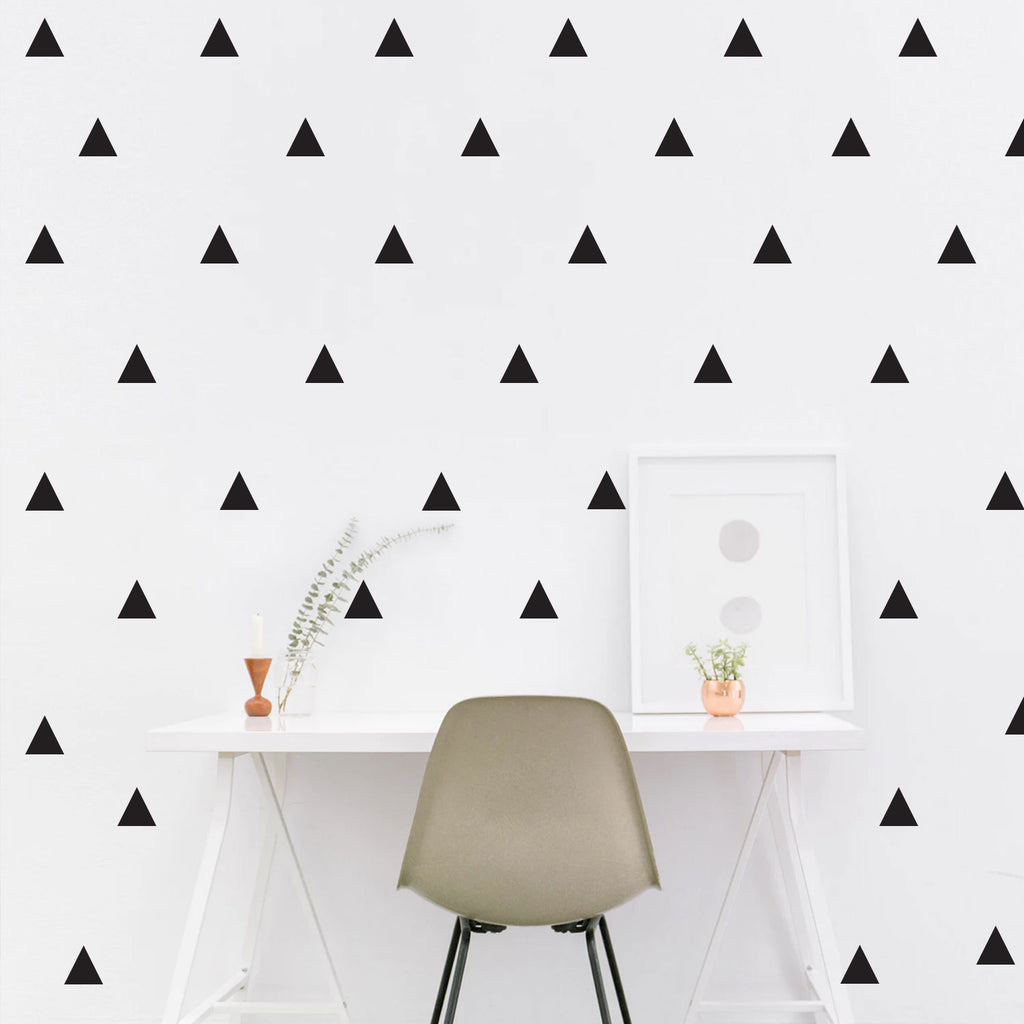 Set of 30 - Triangles Wall Decal Decor - 1.5" x 1.5" Each - Bedroom Living Room Wall Art Vinyl Stickers - Apartment Vinyl Decal