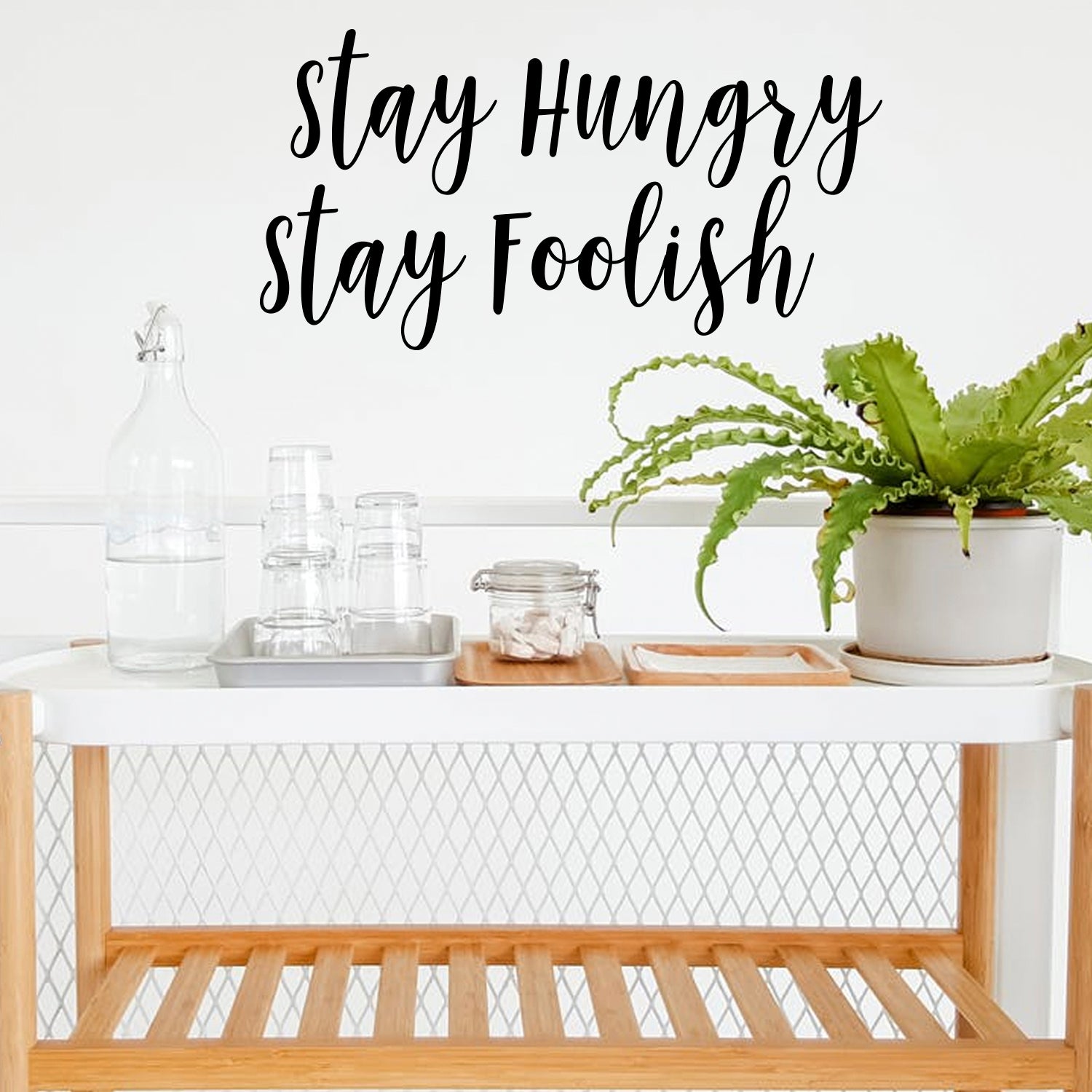 Pulse Vinyl Motivational Quote Wall Art Decal - Stay Hungry Stay Foolish- 15" x 29" Motivational Wall Art Decor- Business Office Positive Quote Sticker Decals 660078097922