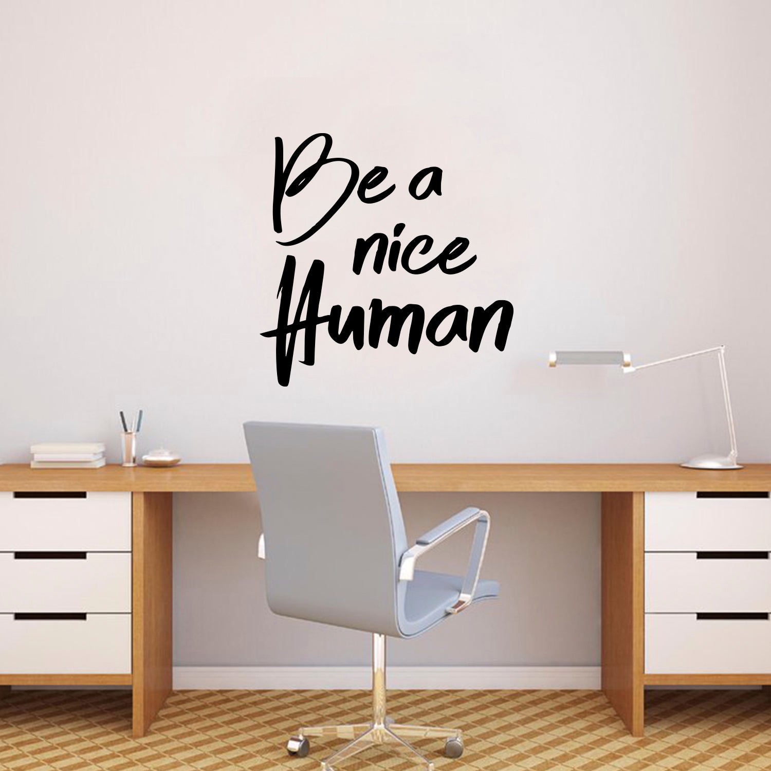 Pulse Vinyl Inspirational Quote Wall Art Decal - Be A Nice Human- 23" x 23" Bedroom Motivational Wall Art Decor- Business Office Positive Quote Sticker Decals 660078097939