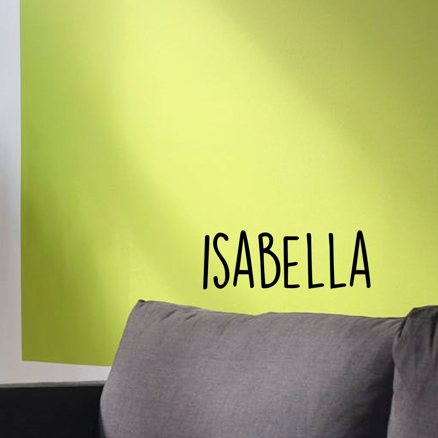 Vinyl Wall Art Decal Girls Custom Name - 'Isabella' Custom Text Name - 12" x 34" - Girls Bedroom Vinyl Wall Decals - Cute Wall Art Decals for Baby Girl Nursery Room Decor (12" x 34", Black Text) 660078098028