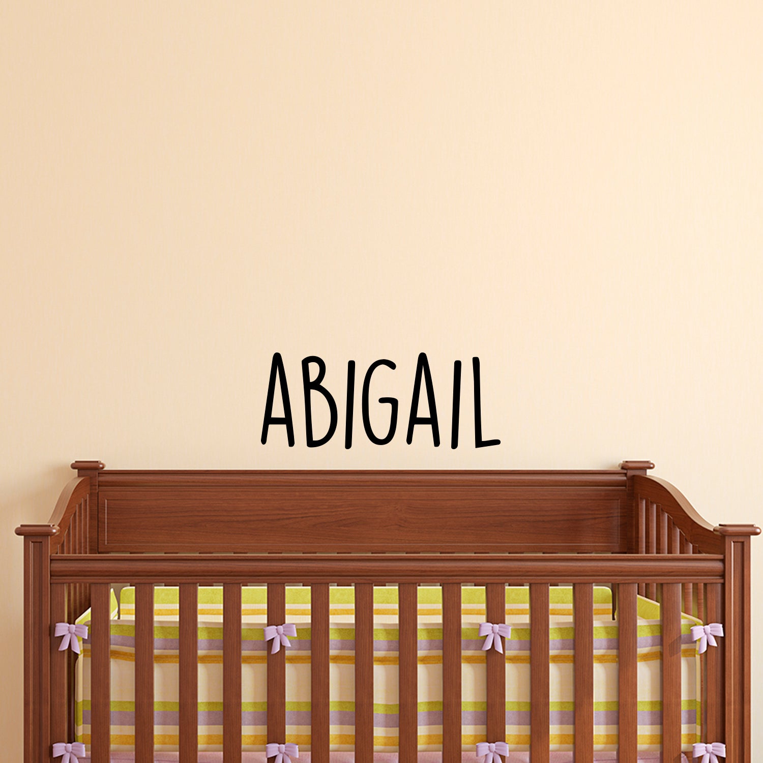 Vinyl Wall Art Decal Girls Custom Name - 'Abigail' - 12" x 30" - Girls Bedroom Vinyl Wall Decals - Cute Wall Art Decals for Baby Girl Nursery Room Decor (12" x 30", Black Text) 660078098141