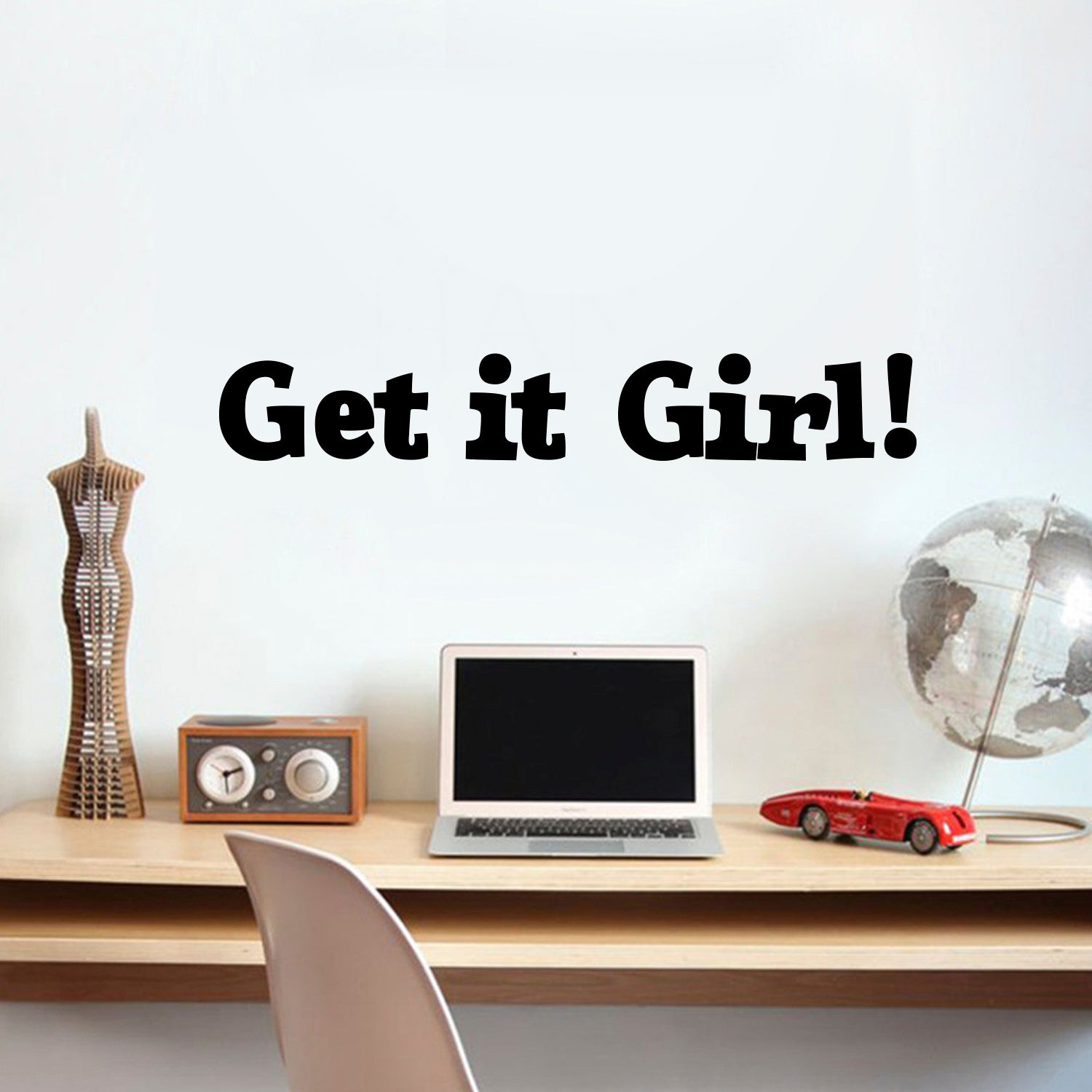 Vinyl Wall Art Decal - Get It Girl! - 5" x 32" - Girls Bedroom Decal Stickers - Cute Wall Art Decals for Little Girls - Trendy Stencil Adhesives for Girls, Teens, Adults 660078100493