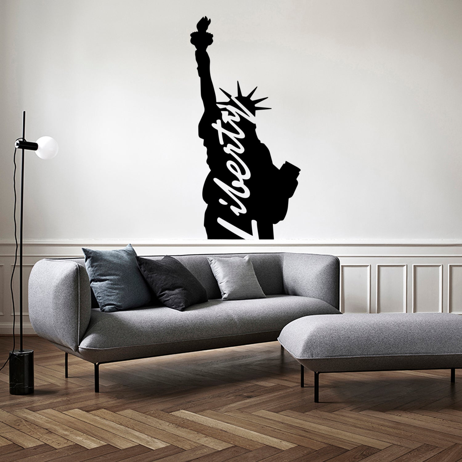 Pulse Vinyl Vinyl Wall Art Decal - Statue of Liberty Sign - 45" x 23" - I Love New York Contemporary Sign Decoration Wall Art - Business Wall Decor - Modern Interior Wall Art (45" x 23", Black) 660078100899
