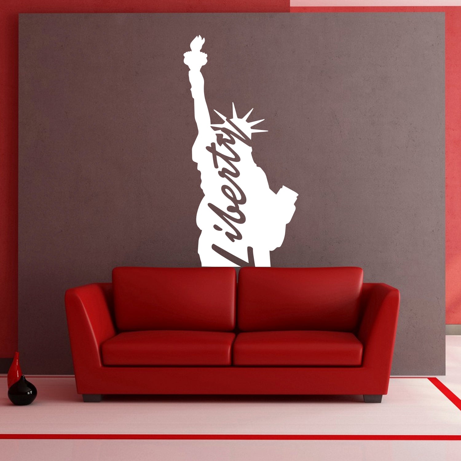Pulse Vinyl Vinyl Wall Art Decal - Statue of Liberty Sign - 45" x 23" - I Love New York Contemporary Sign Decoration Wall Art - Business Wall Decor - Modern Interior Wall Art (45" x 23", White) 660078102510