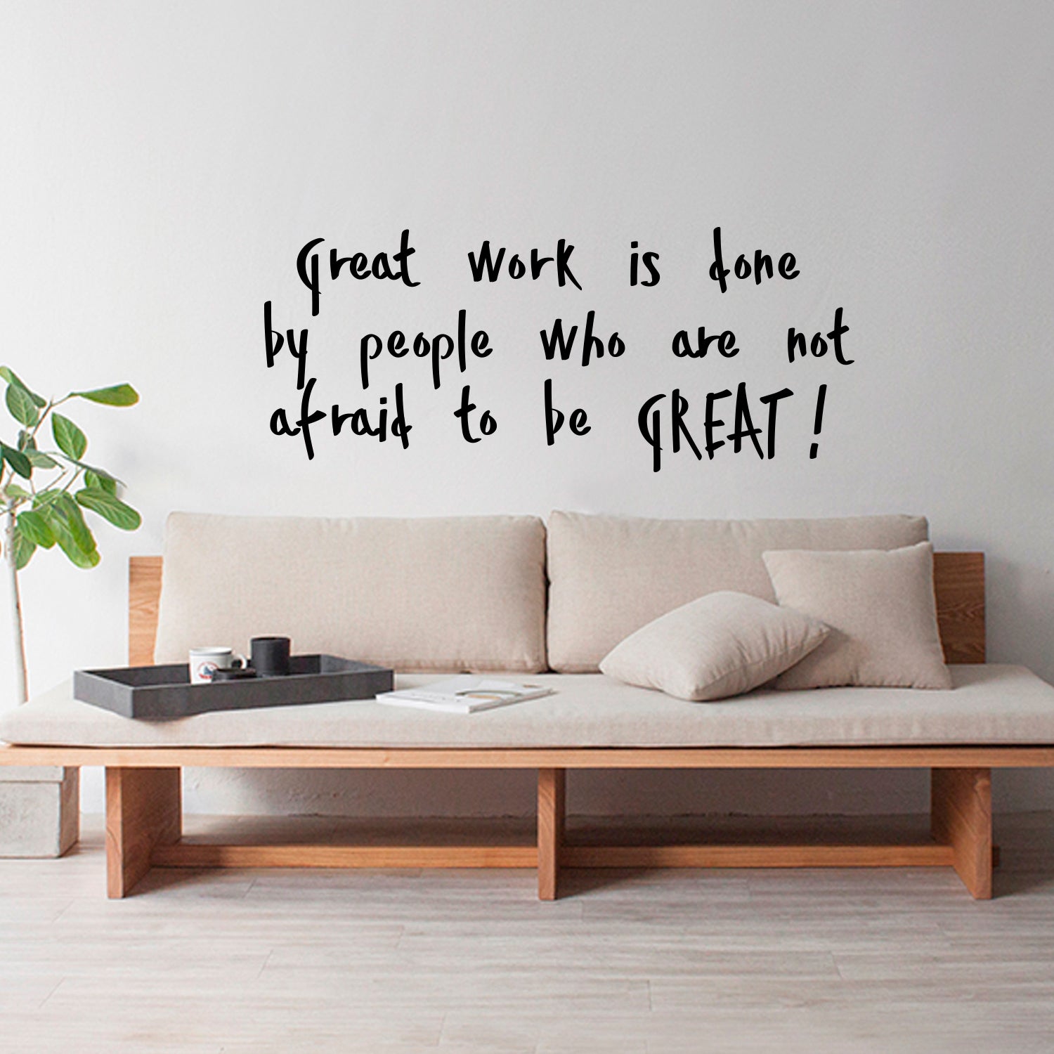 Vinyl Art Wall Decal - Great Work Is Done By People Who Are Not Afraid" to Be Great - 17" x 40" - Motivational Life Quotes - House Office Wall Decoration - Positive Influence Stencil Adhesives 660078101193
