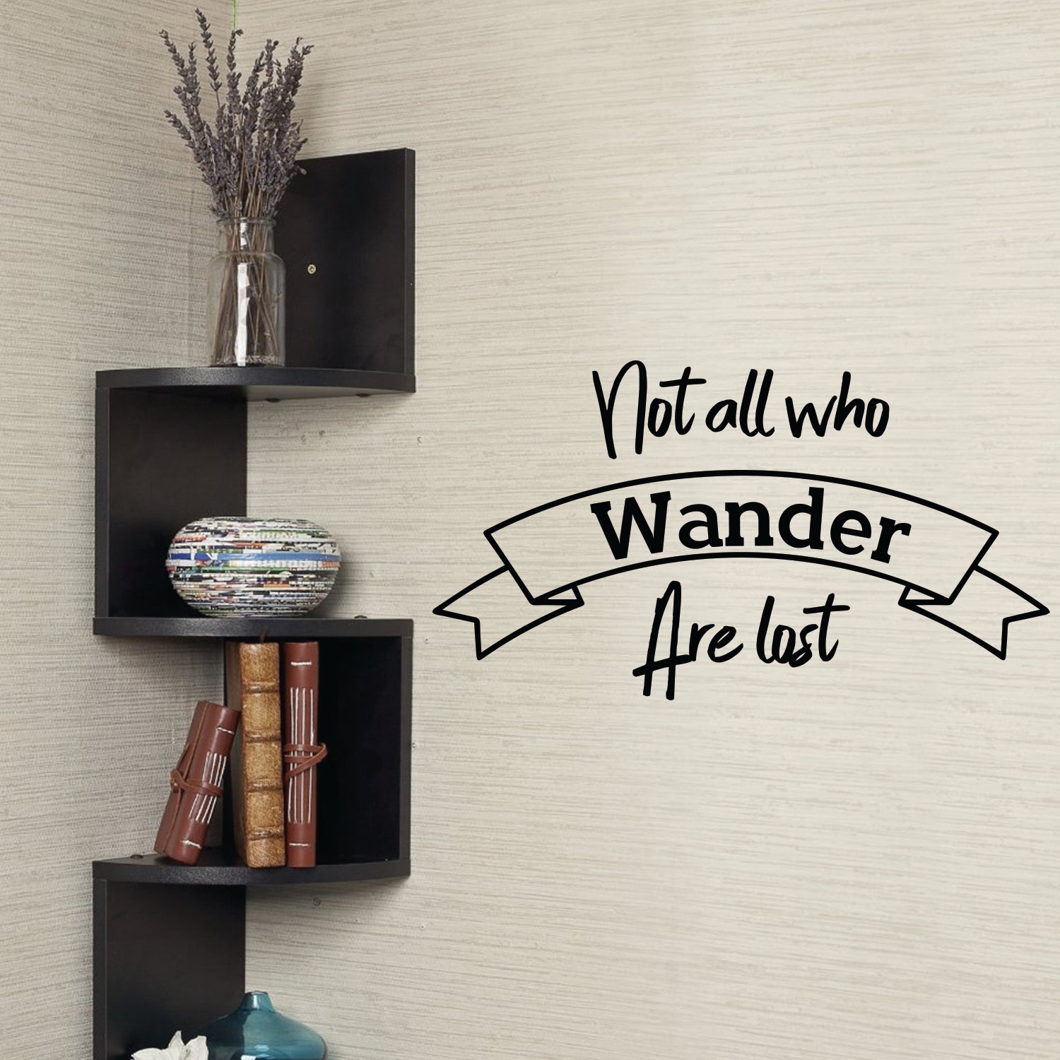 Vinyl Art Wall Decal - Not All Who Wander are Lost - 17" x 31" - Motivational Life Quotes - House Office Wall Decoration - Positive Thinking - Good Vibes Stencil Letters Adhesives 660078101254