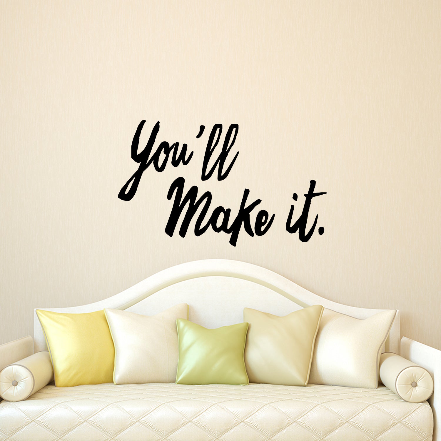 Vinyl Wall Art Decal - You'll Make It - 14" x 23" - Inspirational Bedroom Living Room Cursive Words Sayings Wall Art Decor - Home Business Office Positive Quote Sticker Decals 660078103487