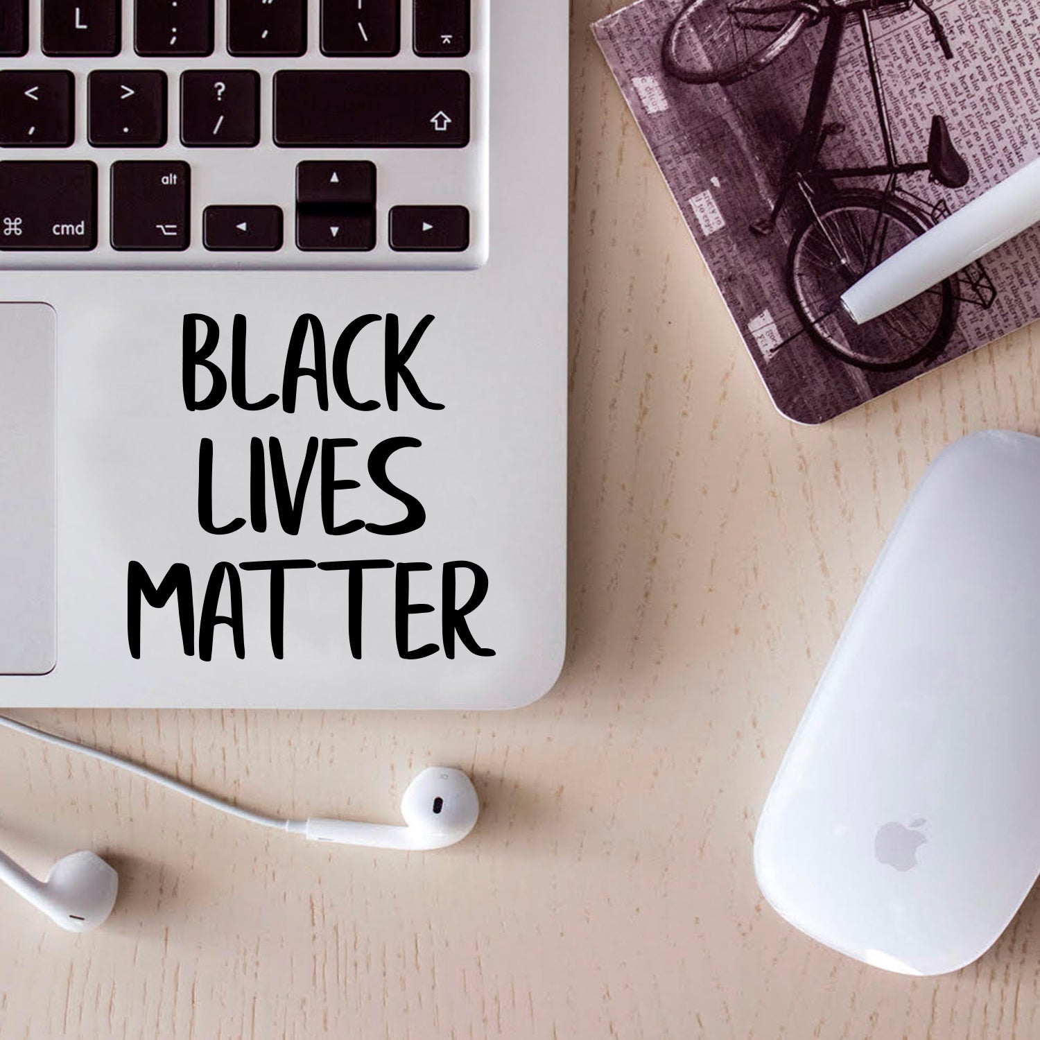 Vinyl Laptop Skin Decal - Black Lives Matter - 5" x 5" - Removable Waterproof Car Bumper Sticker Decals (5" x 5", Black Text) 660078104941