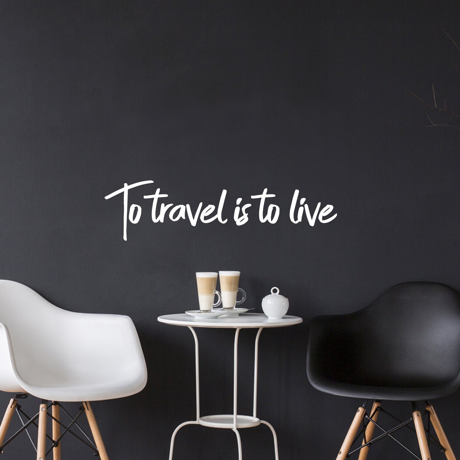 Vinyl Wall Art Decal -" to Travel is" to Live - 6" x 23" - Bedroom Living Room Apartment Wall Decor - Vacation Wanderlust Wall Art Removable Sticker Decals (6" x 23", White Text) 660078105047