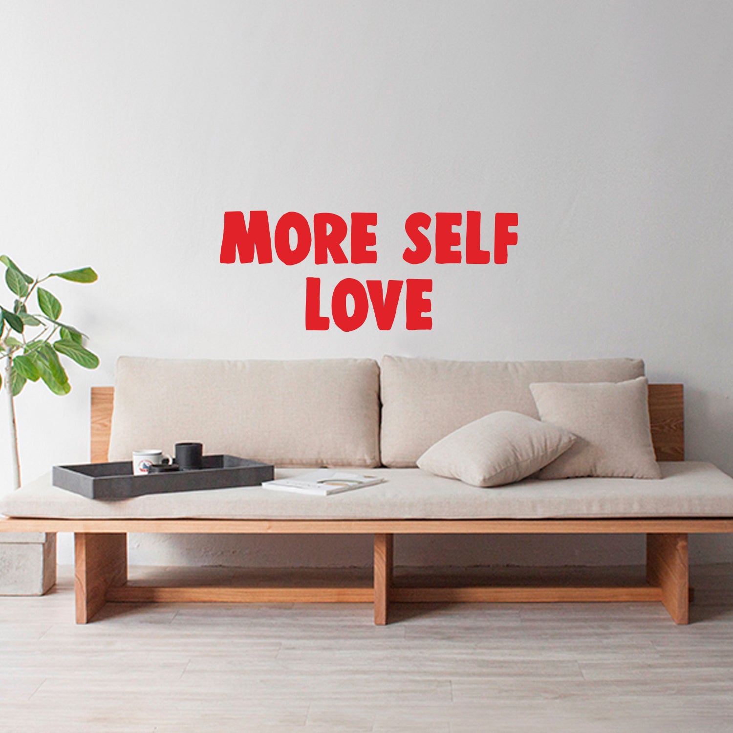 Vinyl Wall Art Decal - More Self Love - 15" x 37" - Inspirational Life Quotes - Living Room Workplace Inspirational Quote Sticker Wall Decals for Home Decor (15" x 37", Red Text) 660078105351