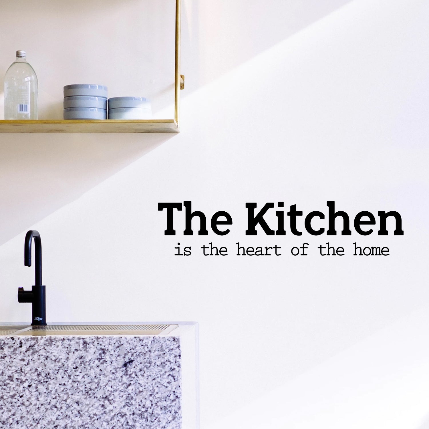 Vinyl Wall Art Decal - The Kitchen is The Heart of The Home - 5" x 23" - Foodie Fun Wall Decal Stickers - Stencil Adhesive Vinyl for Kitchen Home Apartment Use - Lighthearted Appreciation Quotes 660078105450