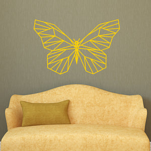 Vinyl Wall Art Decal - Geometric Butterfly Outline - 23" x 36" - Home Decor Sticker Decals - Living Room Bedroom Nursery Playroom (23" x 36", Yellow) 660078105757