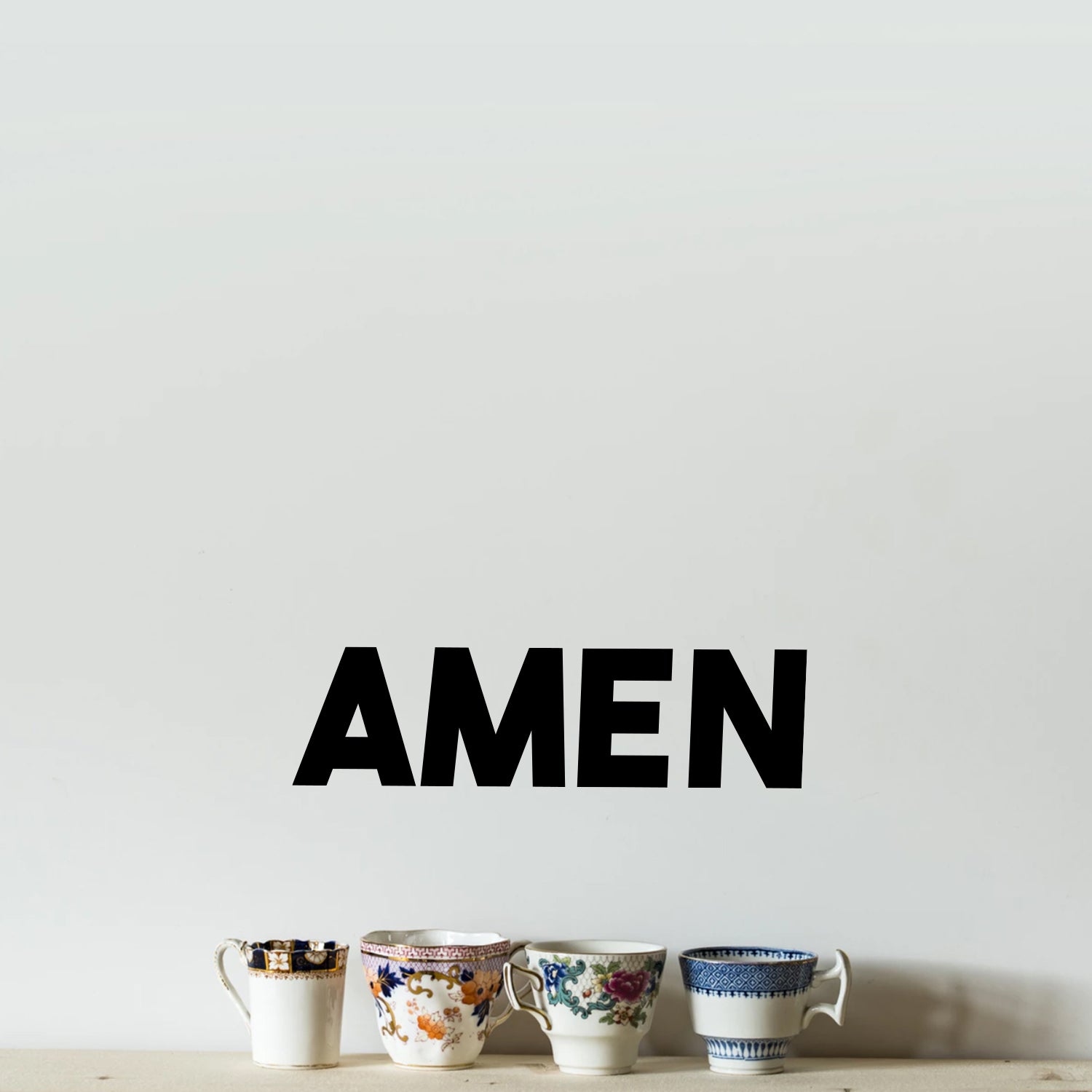 Vinyl Wall Art Decal - Amen - 5.5" x 20" - Religious Spiritual Faith Wall Art Sticker - Christianity Inspirational Phrase Decal Adhesive - God Bible Revelation Motivation Quote (5.5" x 20", Black) 660078110140