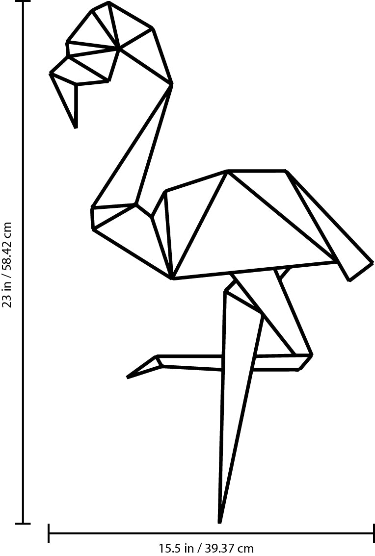 Vinyl Wall Art Decal - Geometric Flamingo - 23" x 15.5" - Stencil Adhesive Vinyl Sticker Decals For Home Apartment Workplace Use - Bird Design For Modern Living Room Bedroom Decor (23" x 15.5", Black) 660078111642