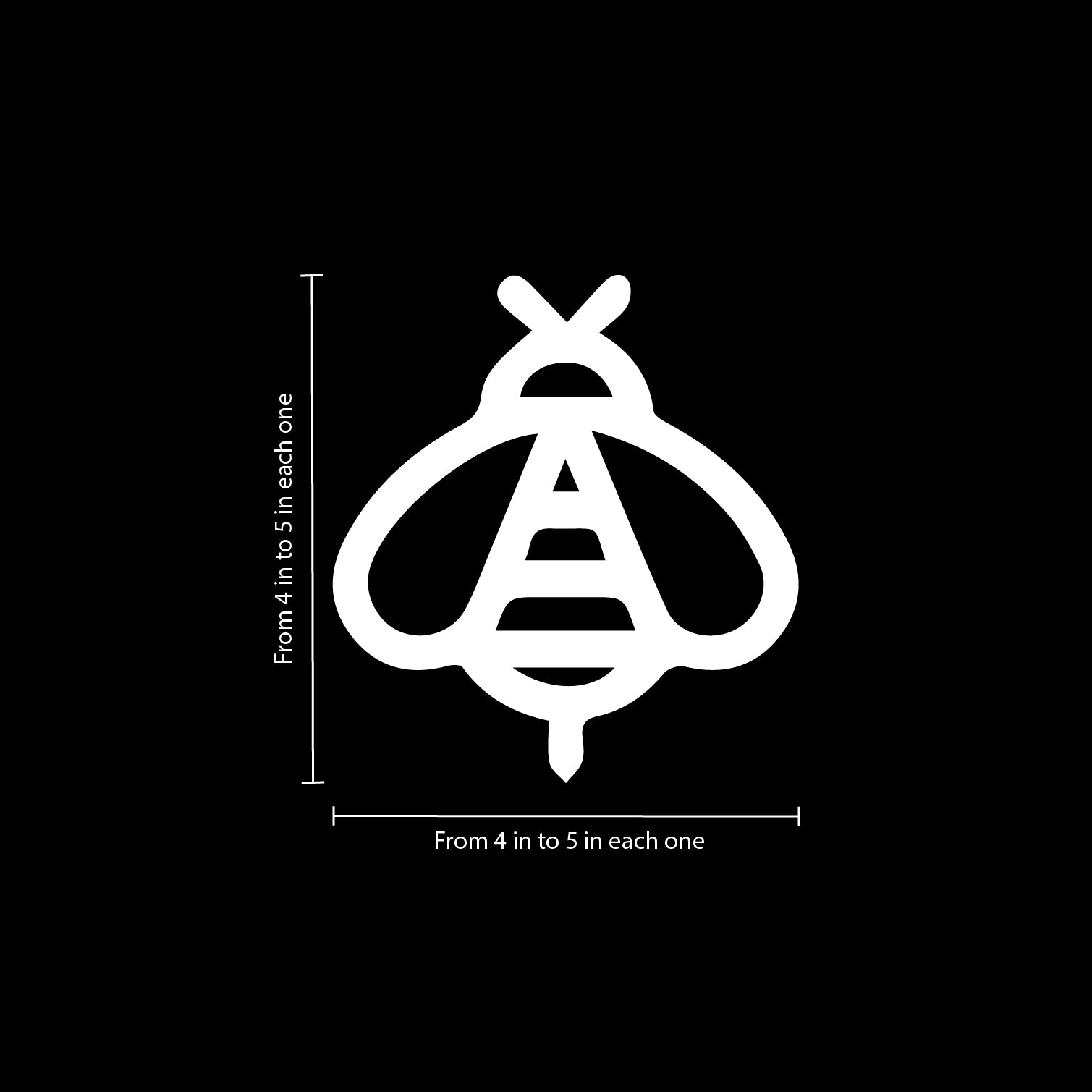 Set of 18 Vinyl Wall Art Decal - Bugs Pattern - 4" to 5" Each - Fun Vinyl Sticker Adhesives for Home Apartment Bedroom Playroom Nursery - Decals for Unisex" toddlers Teens (4"" to 5" Each, White) 660078112243