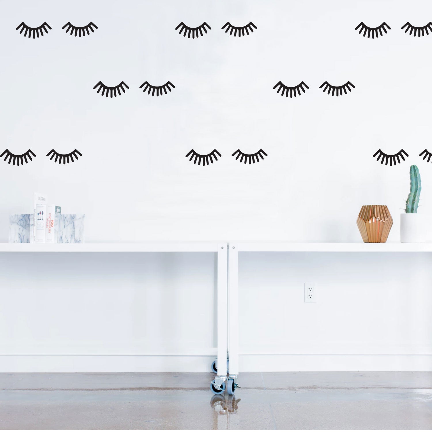 Set of 10 Vinyl Wall Art Decal - Eyelashes - 4" x 1.87" Each - Cute Laptop Skin Decal - Waterproof Girly Teens Small Sticker Adhesives for Home Bedroom Mirror Window Car Bumper Sticker 660078115527