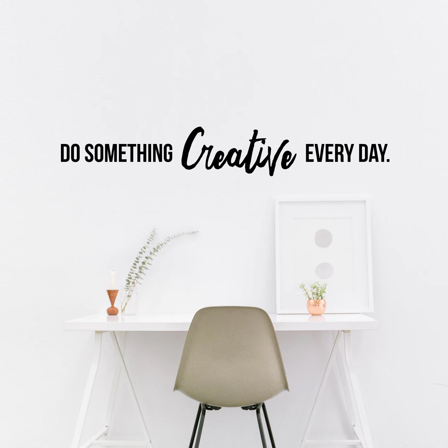 Vinyl Wall Art Decal - Do Something Creative Every Day - 6" x 40" - Inspirational Bedroom Home Office Apartment Daycare Classroom - Positive Quote Sticker Stencil Adhesive Decals 660078116807