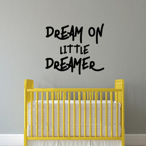 Vinyl Wall Art Decal - Dream On Little Dreamer - 20" x 23" - Inspiring Children's Quotes for Home Bedroom Wall Decor - Motivational Little Kids Nursery Playroom Daycare Sticker Decals 660078118733