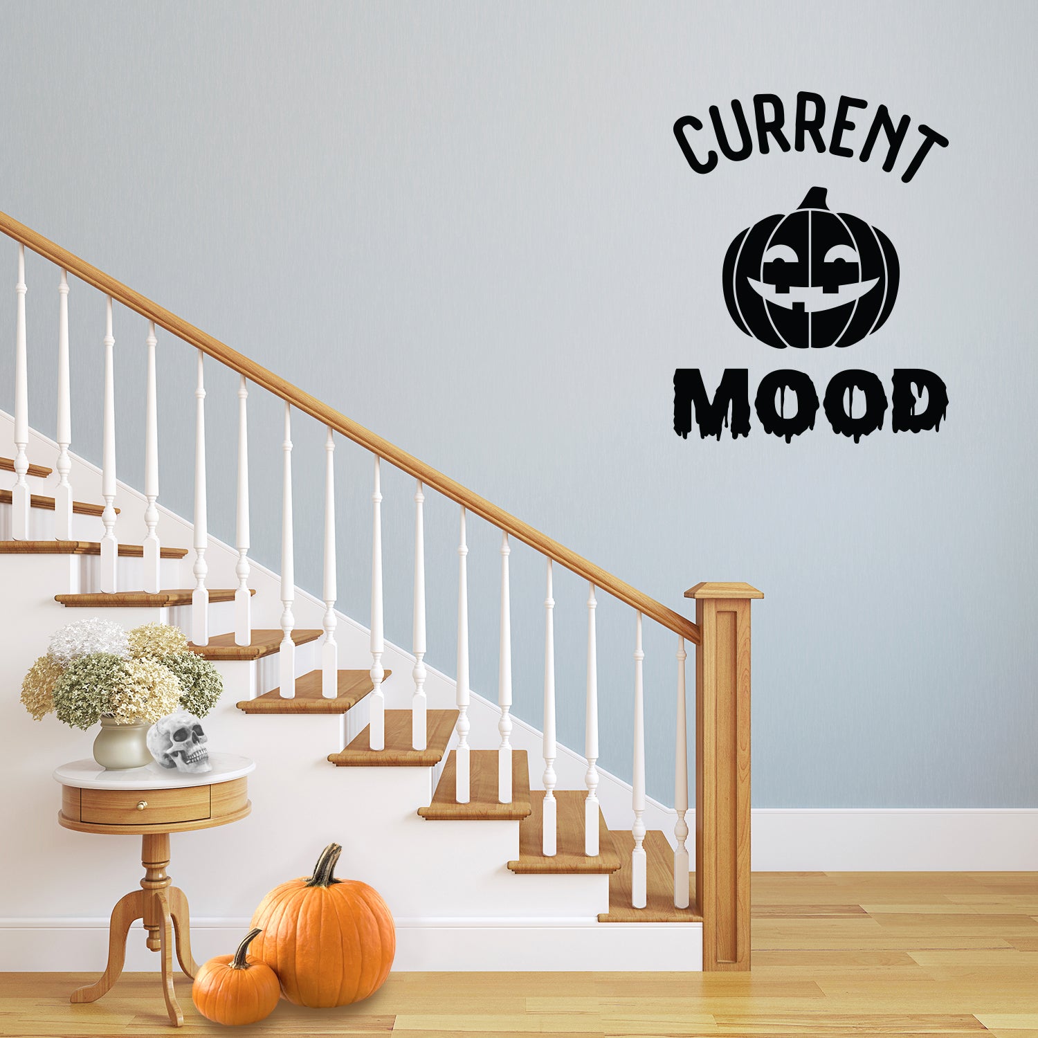 Vinyl Wall Art Decal - Current Mood Pumpkin - 30" x 23" - Halloween Seasonal Decoration Sticker - Kids Teens Adults Indoor Outdoor Wall Door Window Living Room Office Decor (30" x 23", Black) 660078120804