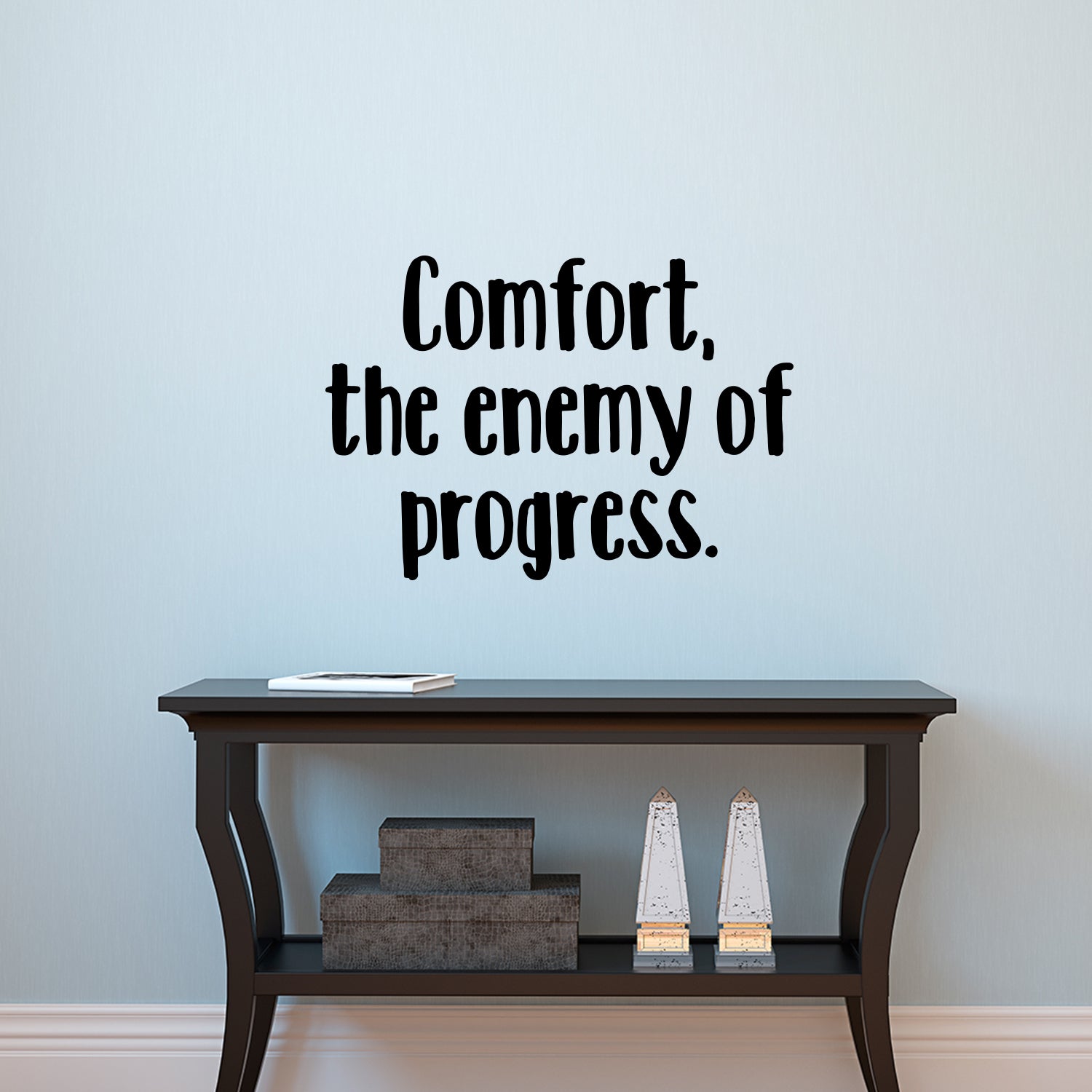 Vinyl Wall Art Decal - Comfort The Enemy of Progress - 16" x 23" - Motivational Office Workplace Business Quote Sticker - Peel and Stick Wall Home Living Room Bedroom Decor 660078120859