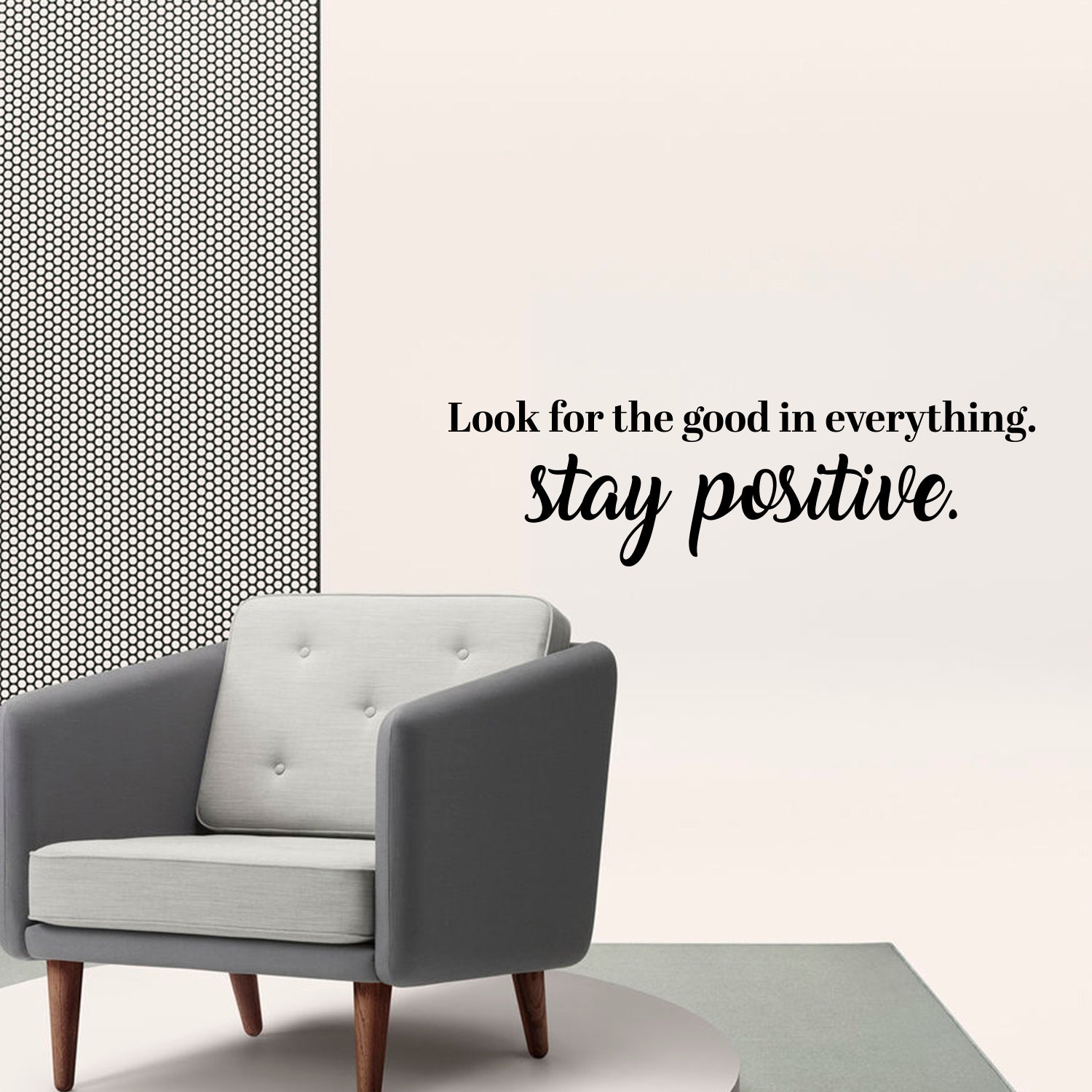 Vinyl Wall Art Decal - Look For The Good In Everything Stay Positive - 6.5" x 23" - Inspirational Workplace Bedroom Apartment Decor Decals - Positive Home Living Room Office Quotes (6.5" x 23", Black) 660078121795