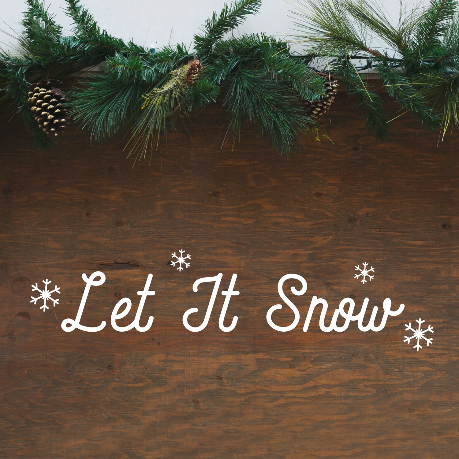 Vinyl Wall Art Decal - Let It Snow Snowflakes - 6" x 23" - Christmas Holiday Seasonal Decoration Sticker - Indoor Outdoor Home Office Wall Door Window Bedroom Workplace Decor Decals (6" x 23", White) 660078126127