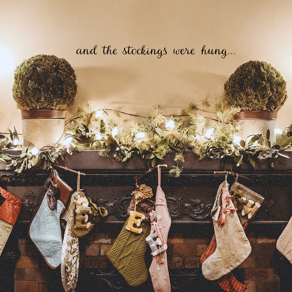 Vinyl Wall Art Decal - and The Stockings were Hung - 2" x 23" - Christmas Holiday Seasonal Decoration Sticker - Indoor Outdoor Home Office Wall Door Window Bedroom Workplace Decor Decals 660078127186
