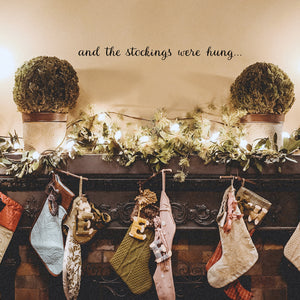 Vinyl Wall Art Decal - and The Stockings were Hung - 2" x 23" - Christmas Holiday Seasonal Decoration Sticker - Indoor Outdoor Home Office Wall Door Window Bedroom Workplace Decor Decals 660078127186