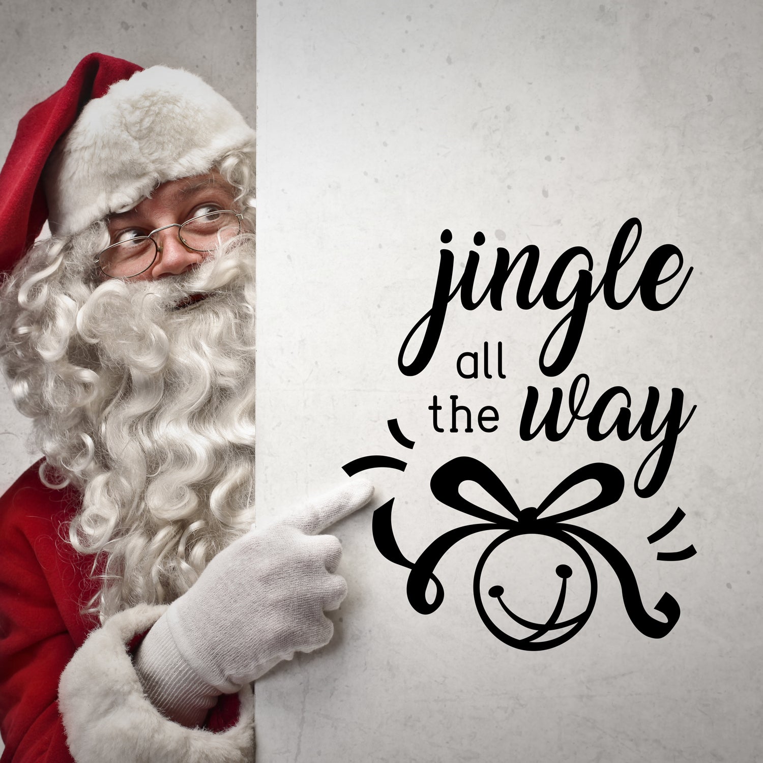 Vinyl Wall Art Decal - Jingle All The Way - 18" x 22.5" - Christmas Seasonal Holiday Decoration Sticker - Indoor Outdoor Home Office Wall Door Window Bedroom Workplace Decals (18" x 22.5", Black) 660078127407